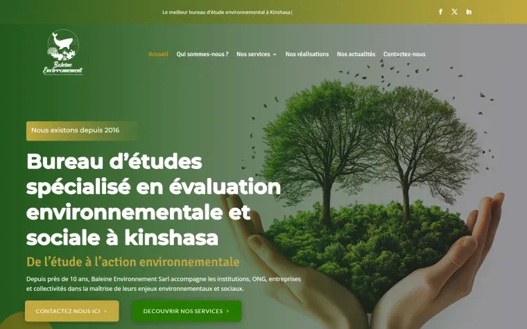 Le site de Baleine Environnement réalisé par Explosif Média